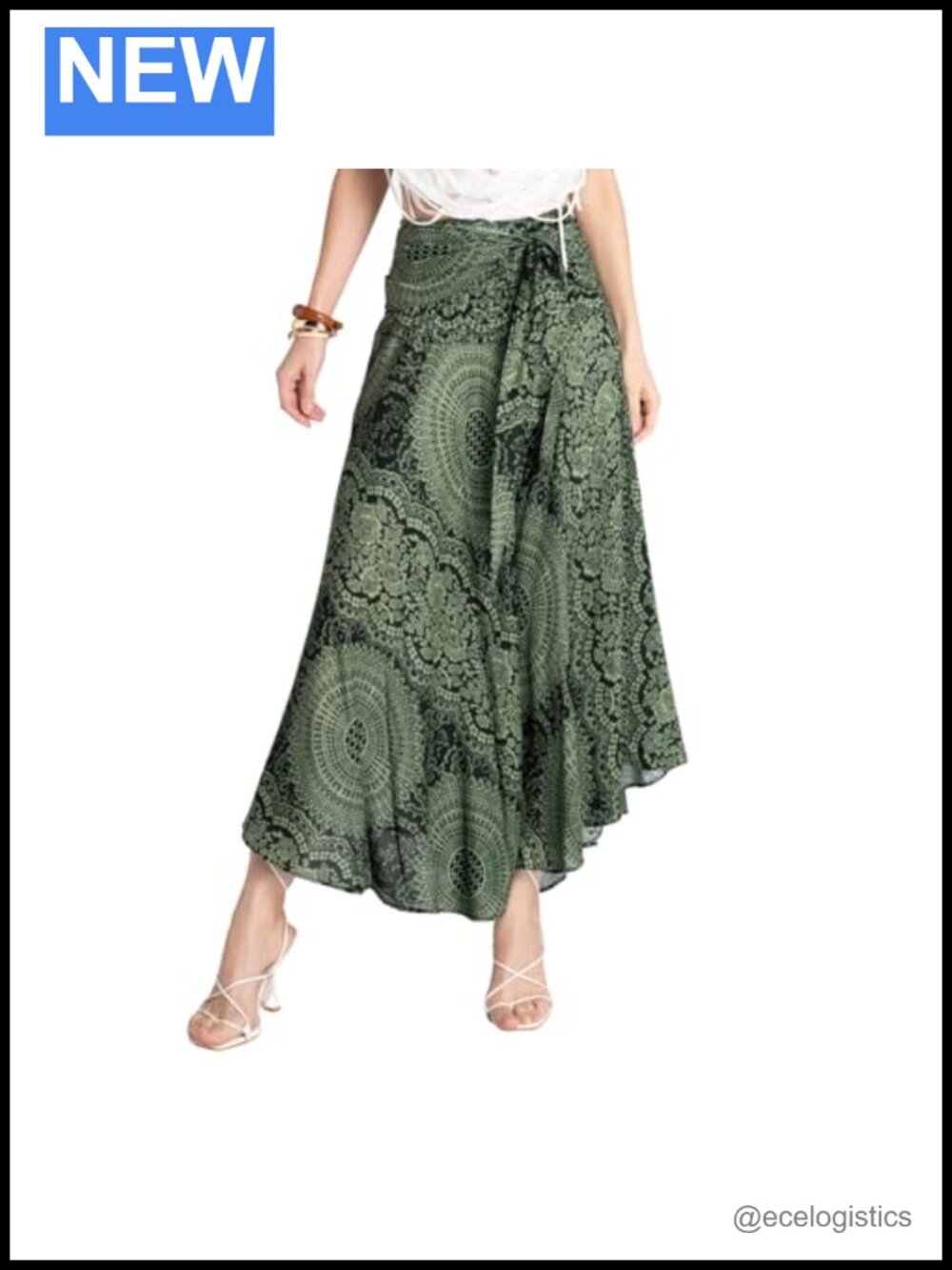 Flowy Boho Maxi Skirt for Women, Smocked Waist Pull-On, Lightweight Rayon